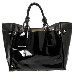 Chloé Black Patent And Leather Cyndi Tote
