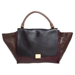 Celine Tri Color Leather Medium Trapeze Top Handle Bag