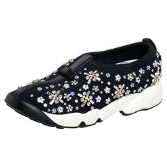 Dior Black Mesh Fusion Embellished Slip On Sneakers Size 36.5