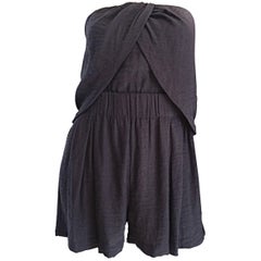 New Elizabeth and James Charcoal Gray Draped Romper Playsuit / Onesie