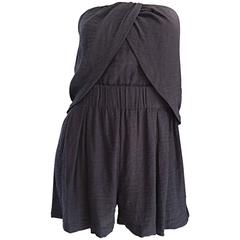 New Elizabeth and James Charcoal Gray Draped Romper Playsuit / Onesie 