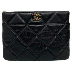 2019 Chanel Black Leather Clutch