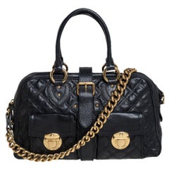 Marc Jacobs Black Quilted Leather Venetia Satchel