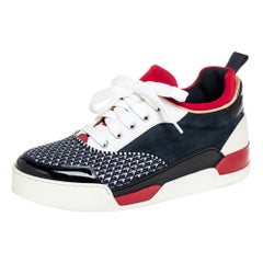 Christian Louboutin Multicolor Leather And Fabric Aurelian Low Top Sneakers 40.5