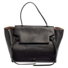 Celine Black Leather Mini Belt Top Handle Bag