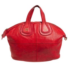 Used Givenchy Red Leather Medium Nightingale Satchel