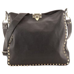 Valentino Rockstud Flip Lock Messenger Bag Cuir Moyen