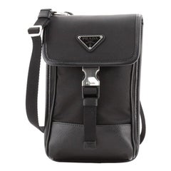 Prada Smartphone Case Crossbody Tessuto with Saffiano Leather