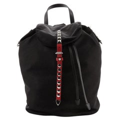 Prada New Vela Drawstring Backpack Tessuto with Studded Detail