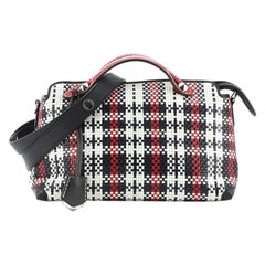 Fendi By The Way Satchel Woven Plaid Leather Small