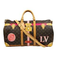 Louis Vuitton, keepall in brown canvas