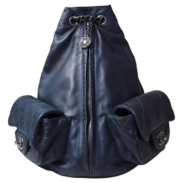 Chanel Black Lambskin Leather Large Backpack is Back Bag For Sale at 1stDibs