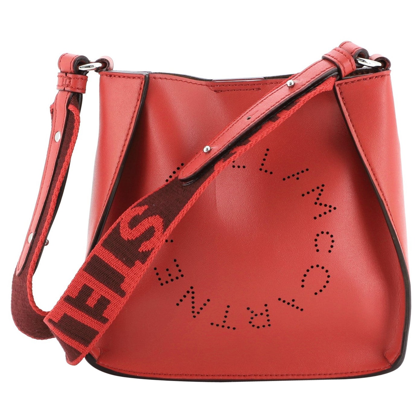 Stella McCartney Logo Crossbody Bag Perforated Faux Leather Mini