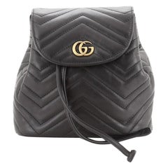 Gucci GG Marmont Drawstring Backpack Matelasse Leather Mini