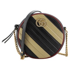 Gucci GG Marmont Round Shoulder Bag Diagonal Quilted Leather Mini