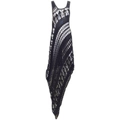 Yohji Yamamoto Navy Blue Crochet Beach Cover Up Dress, 1990s