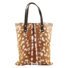 Burberry Flat Tote Printed Nylon Large