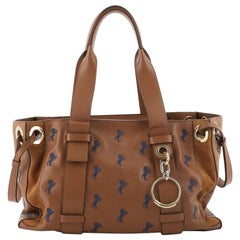 Chloe Tao Zipped Tote Horse Embroidered Leather Large