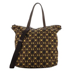 Prada Convertible Tote Printed Tessuto with Saffiano Large