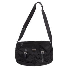 Prada Black Nylon Vela Messenger Bag