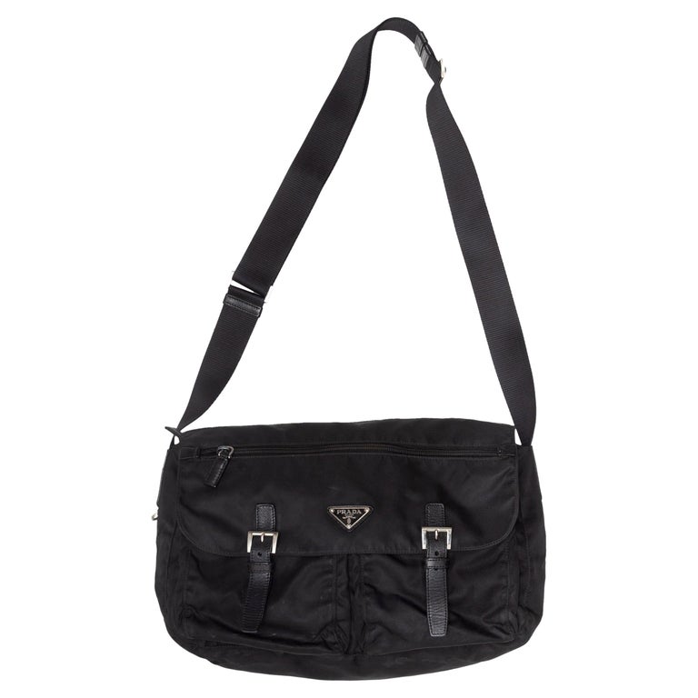 Prada Black Nylon Vela Messenger Bag For Sale at 1stDibs