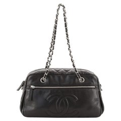Chanel CC Front Zip Chain Bowling Bag Quilte