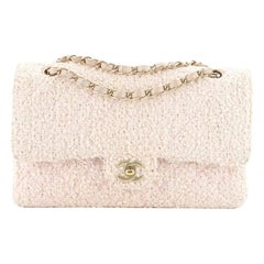 Chanel Flower Applique Classic Double Flap Bag Quilted Tweed Medium at  1stDibs