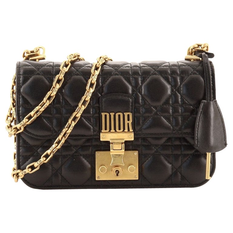 Christian Dior Black Cannage Quilted Lambskin Leather DiorAddict Medium Flap  Bag - Yoogi's Closet