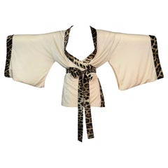 Veste kimono léopard en soie et cachemire Roberto Cavalli, 2006