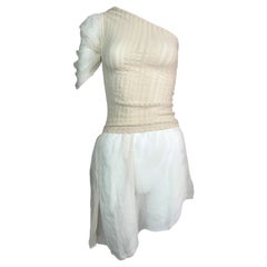 S/S 2001 Jean Paul Gaultier Sheer Nude One Shoulder Mini Dress