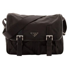 Prada Double Buckle Flap Camera Bag Tessuto Medium