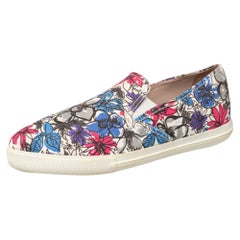 Miu Miu Multicolor Printed Canvas Slip On Sneakers Size 38