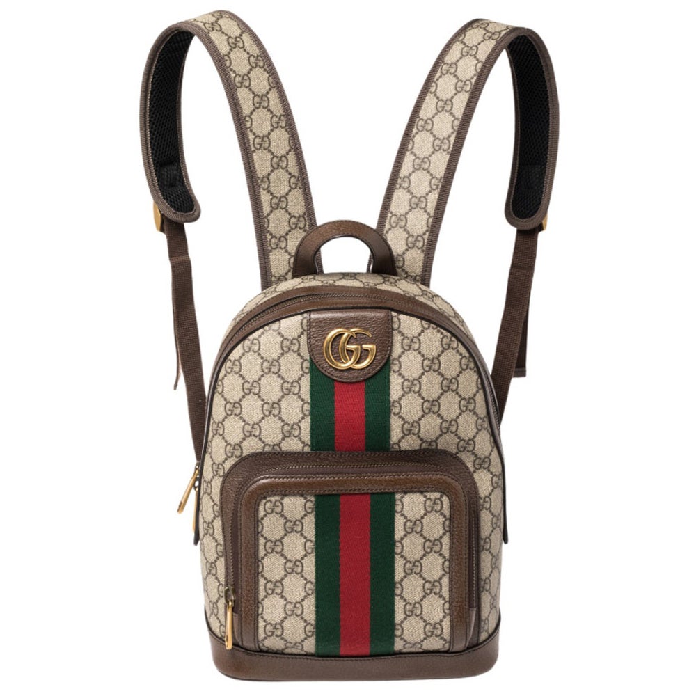 Gucci Beige/Ebony GG Supreme Coated Canvas and Leather Small Ophidia Backpack