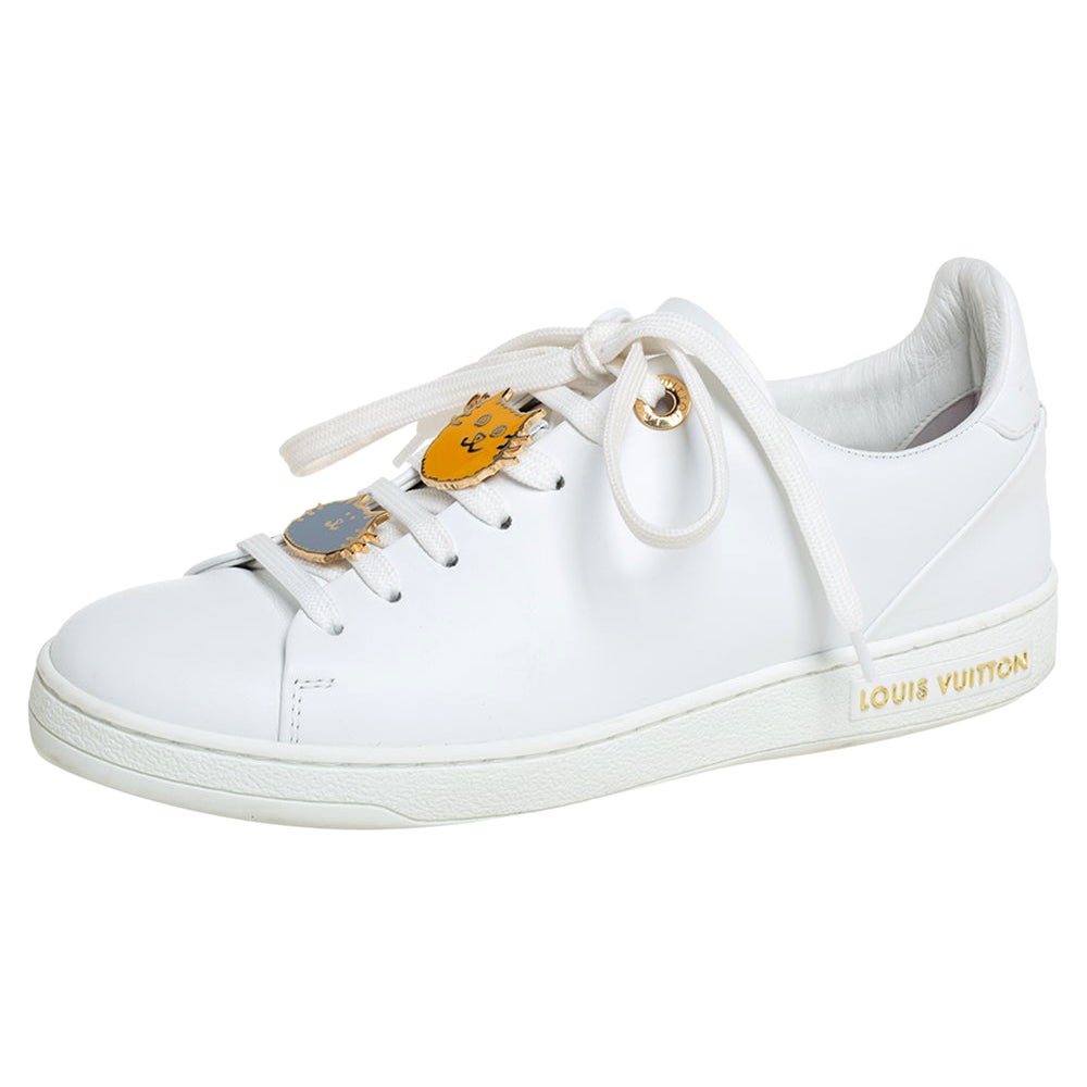 Kilde Hollow På forhånd Louis Vuitton White Leather Frontrow Sneakers Size 35 at 1stDibs