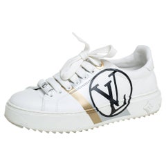 Louis Vuitton - Baskets Time Out en cuir blanc avec logo Taille 36