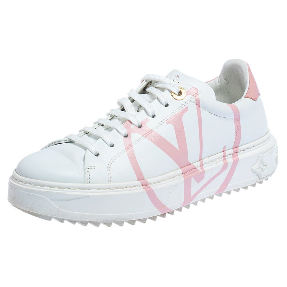 Louis Vuitton White Leather Logo Time Out Sneakers Size 36 at 1stDibs   louis vuitton sneakers women, louis vuitton time out sneakers, lv sneakers  women
