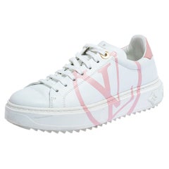 Louis Vuitton White Leather Time Out Low Top Sneakers Size 36