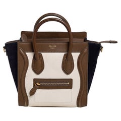 Celine Tricolor Leather and Suede Nano Luggage Tote