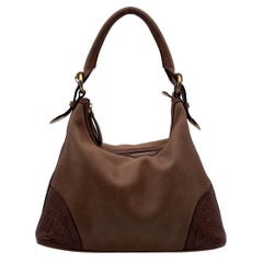 Gucci Vintage Brown Leather Hobo Bag Shoulder Bag