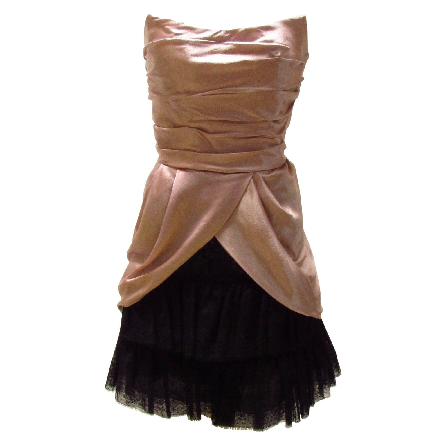 Alberta Ferretti Silk Strapless Dress
