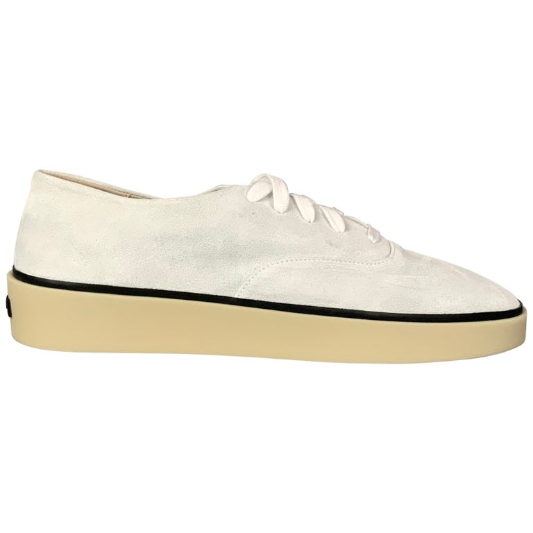 FEAR OF GOD for ERMENEGILDO ZEGNA Size 11 Off White Suede Lace Up Trainers  at 1stDibs