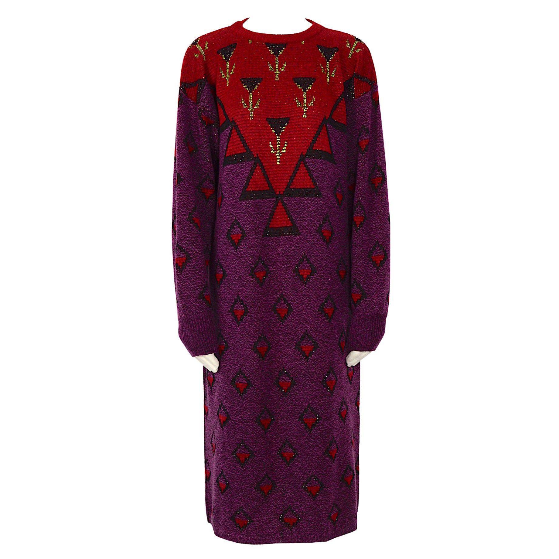 Yves Saint Laurent Trikot Vintage 1970er Wolle Mohair Pullover Kleid im Angebot