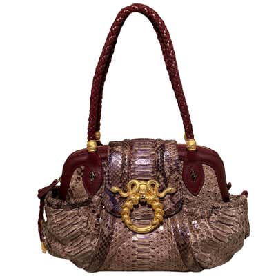 Vintage Judith Leiber Black Snakeskin Evening Bag With Jeweled Clasp ...