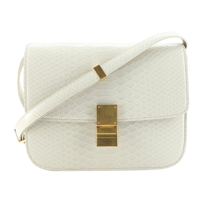 Celine Classic Box Bag Python Medium at 1stDibs
