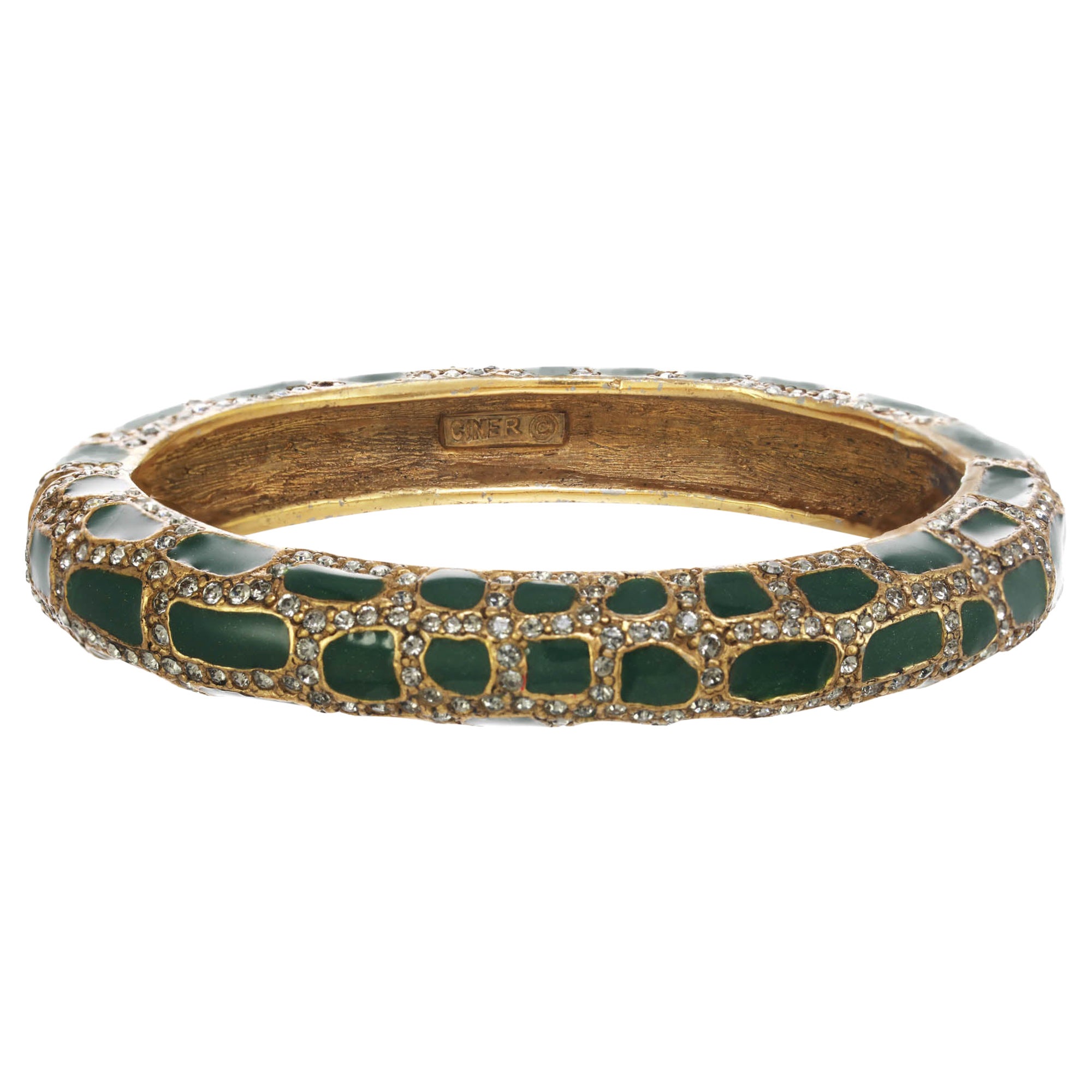 Auth GUCCI VINTAGE Sterling Silver 925 and Enamel Stripes BELT BRACELET ...