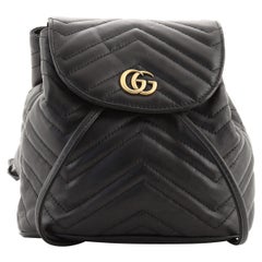 Gucci GG Marmont Drawstring Backpack Matelasse Leather Mini