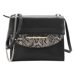 Proenza Schouler Delta Crossbody Bag Leather with Snakeskin Embossed Leat
