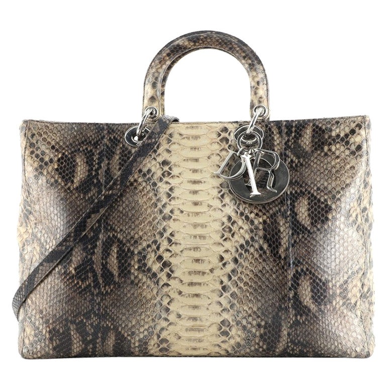Christian Dior Lady Dior Bag Python XL