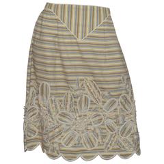 Oscar de la Renta Spring 2007 Ready to Wear Beaded Silk Blend Skirt