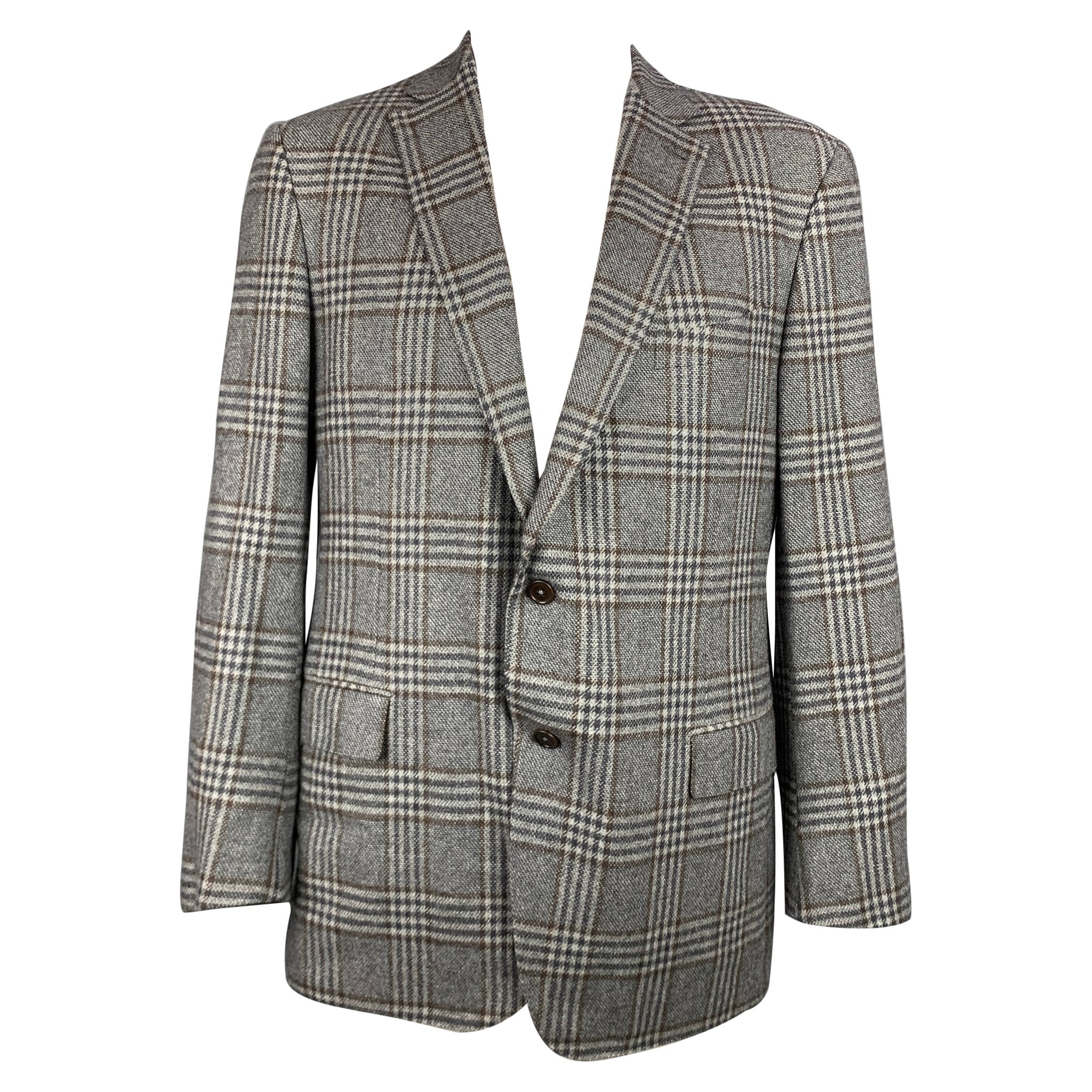 ERMENEGILDO ZEGNA Size 50 Blue Coated Wool Detachable Liner Jacket For ...